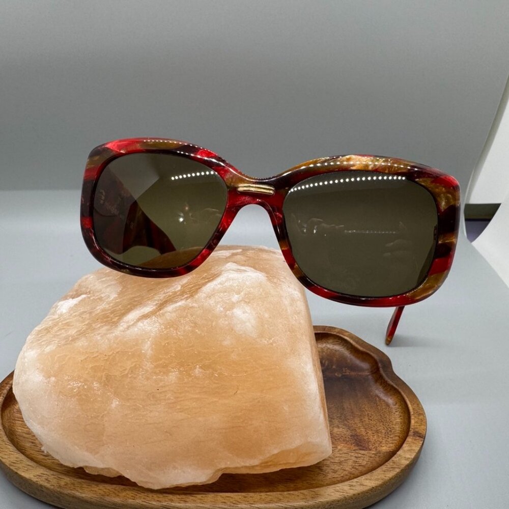 RARE Authentic YSL Yves SaintLaurent Red Gold Marble Sunglasses *For frames Only